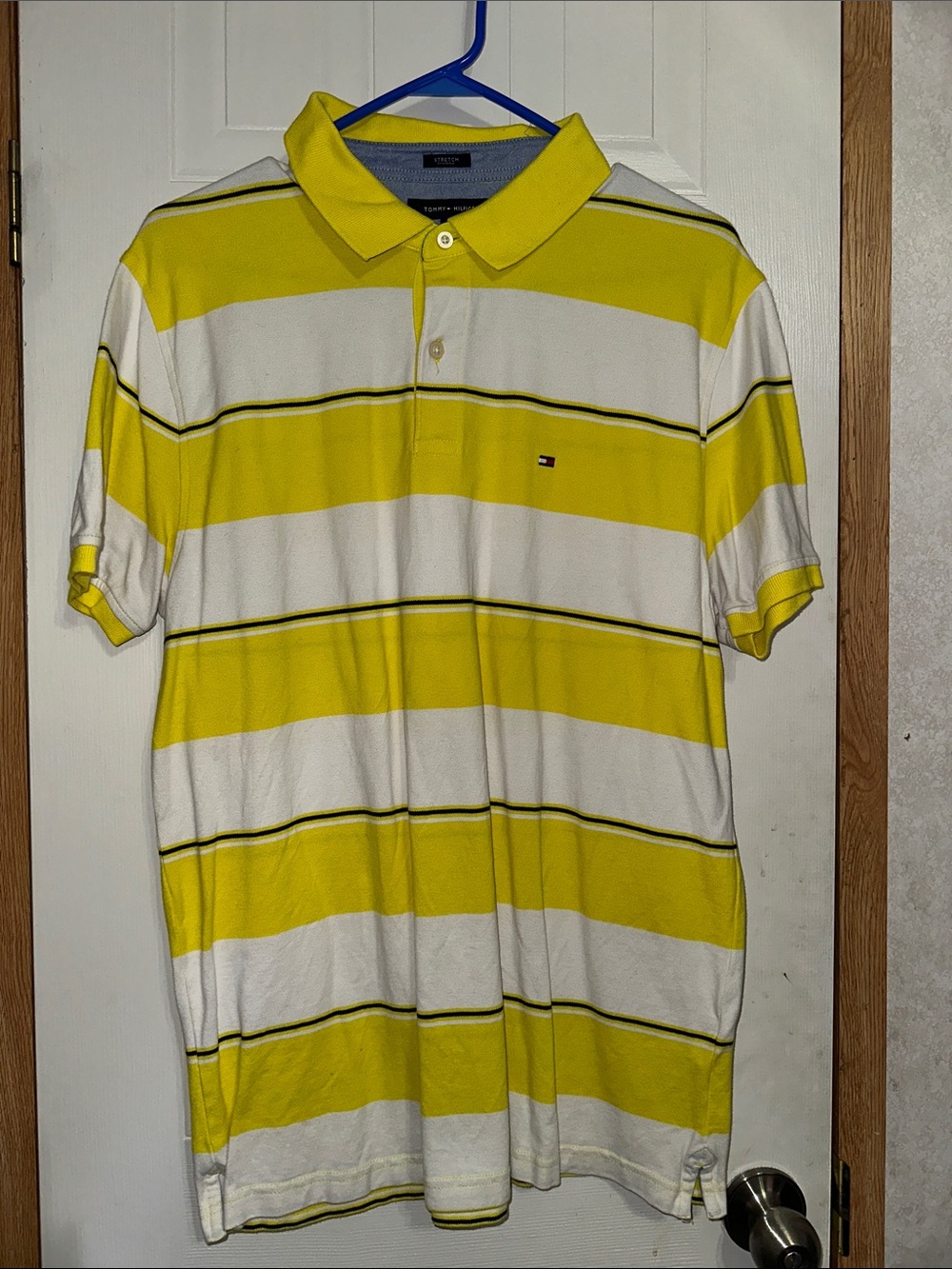 Tommy Hilfiger Yellow & White Striped Polo
